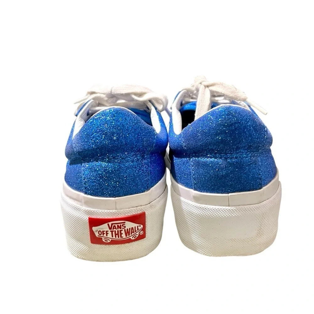 Vans Sid Ni Glitter Sneakers Size 9.5 Blue